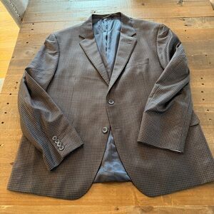 Coppley Reda Wool Super 130s fabric - Brown Blue mini check sport coat 48S